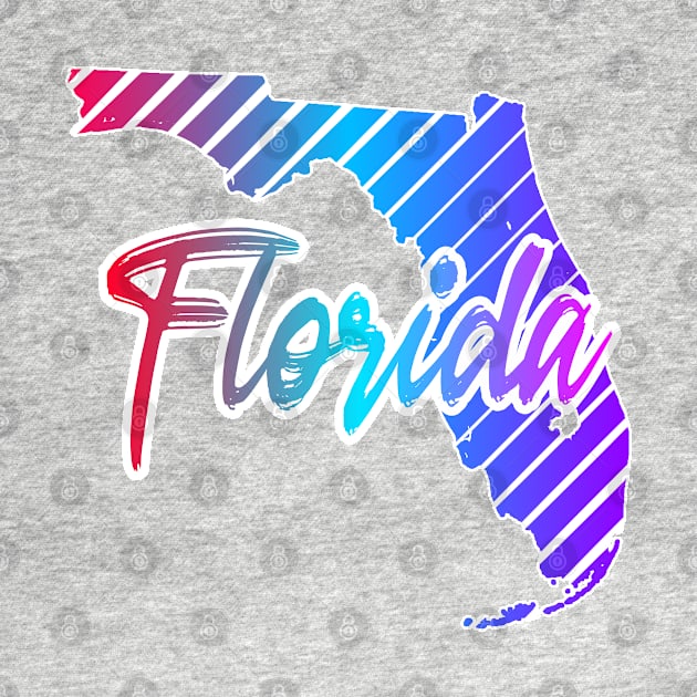 Florida Map Retrowave Style by AR DESIGN